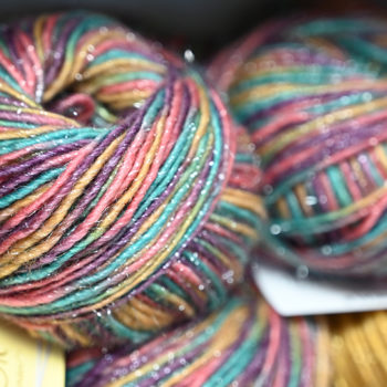 a close up image of yarn on the shelves of a knitting store in Connecticut